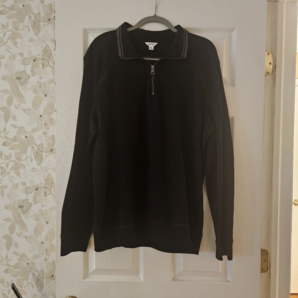 Calvin Klein Long Sleeve Black Half-Zip Sweater